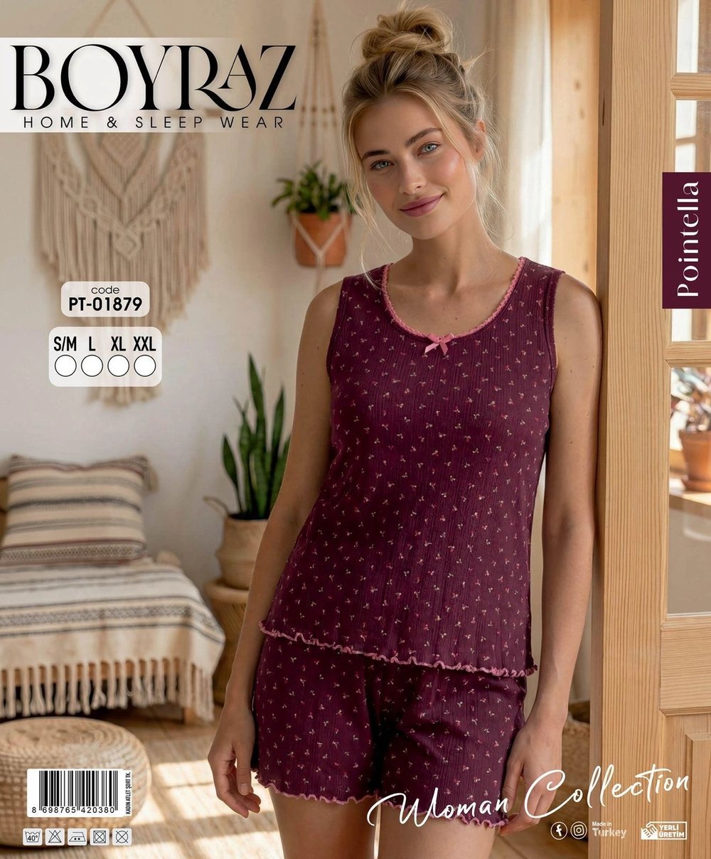 Boyraz PT-01879 Kadın Pointella Şortlu Takım