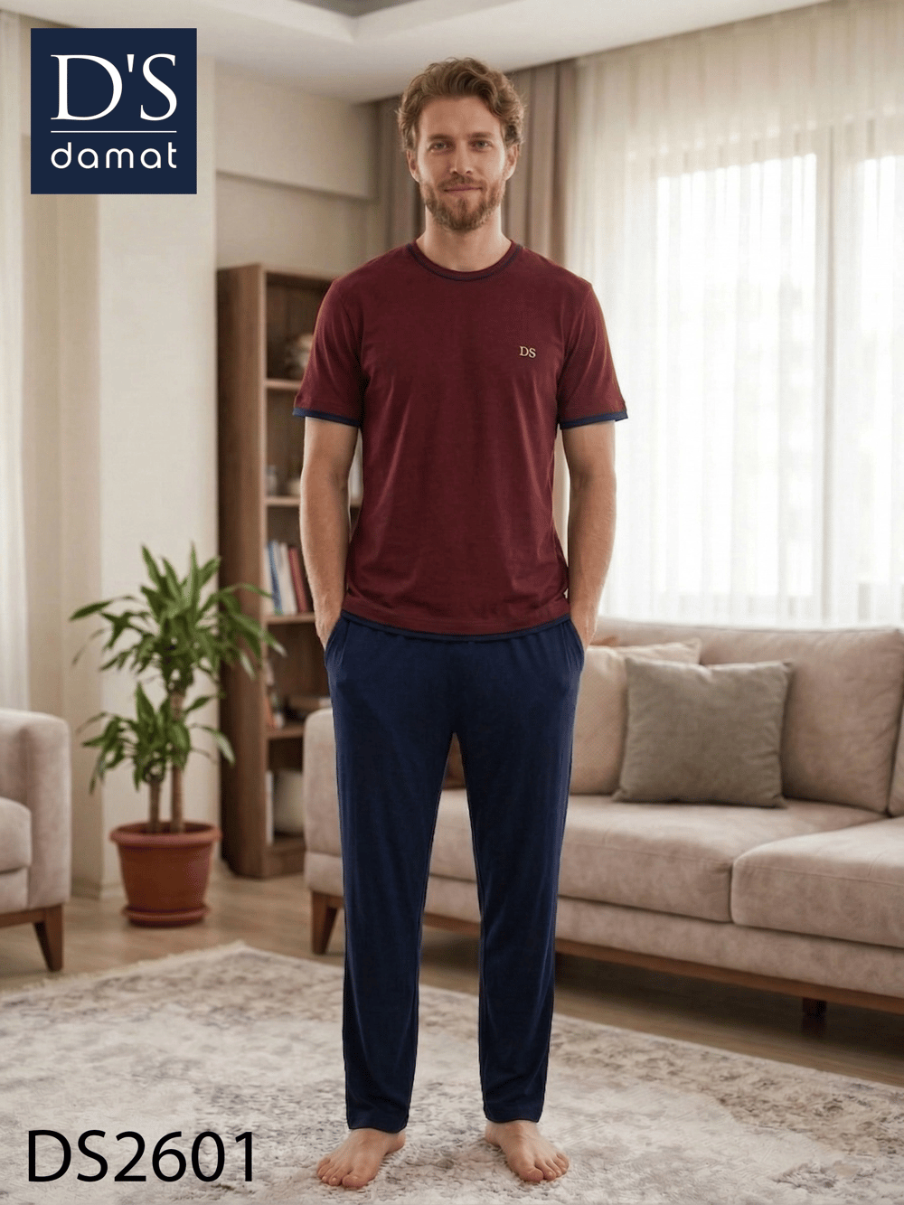 D's Damat 2601 Erkek Spring Kısa Kol Pijama Takımı