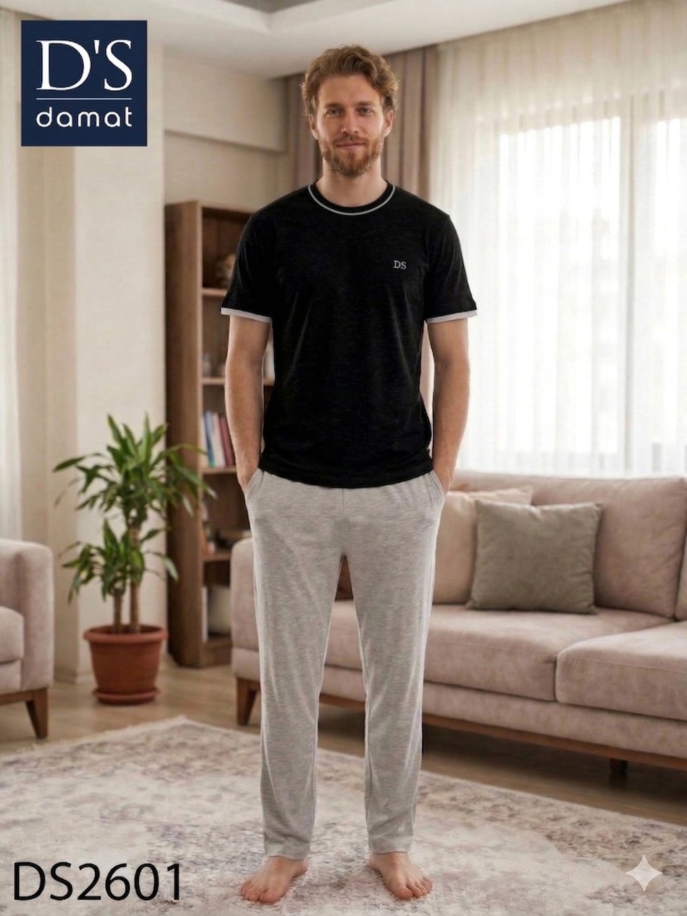 D's Damat 2601 Erkek Spring Kısa Kol Pijama Takımı