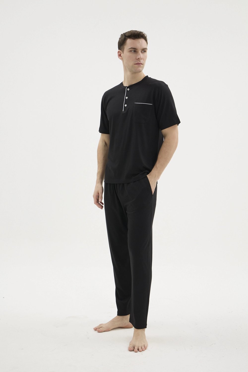 Kocabey BKK-26404 Battal Midi Yaka Pijama Takımı