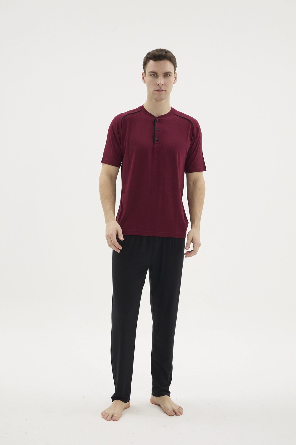 Kocabey KKT-26153 Erkek Midi Yaka Pijama Takımı