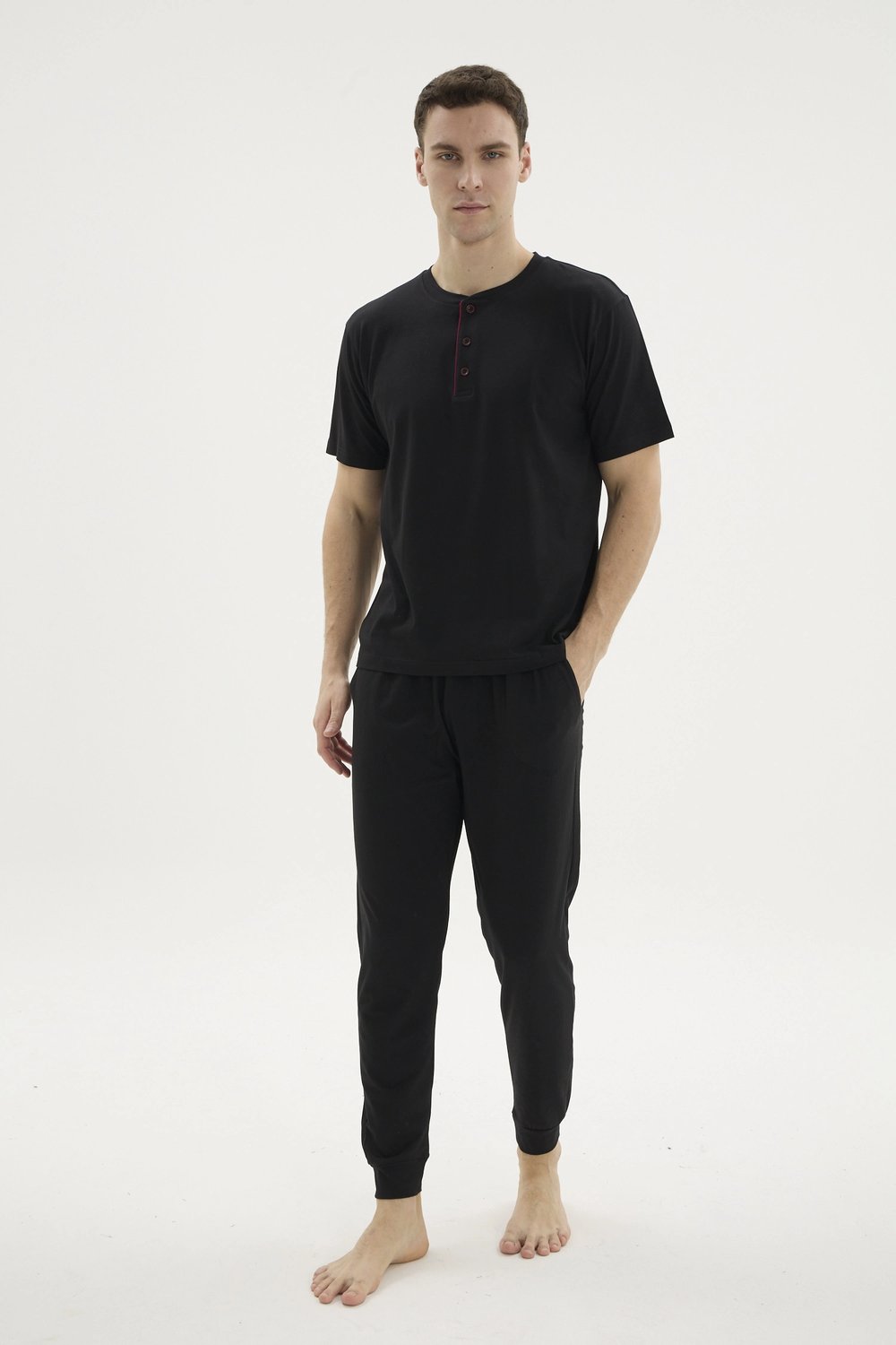 Kocabey KKT-26155 Erkek Midi Yaka Pijama Takımı