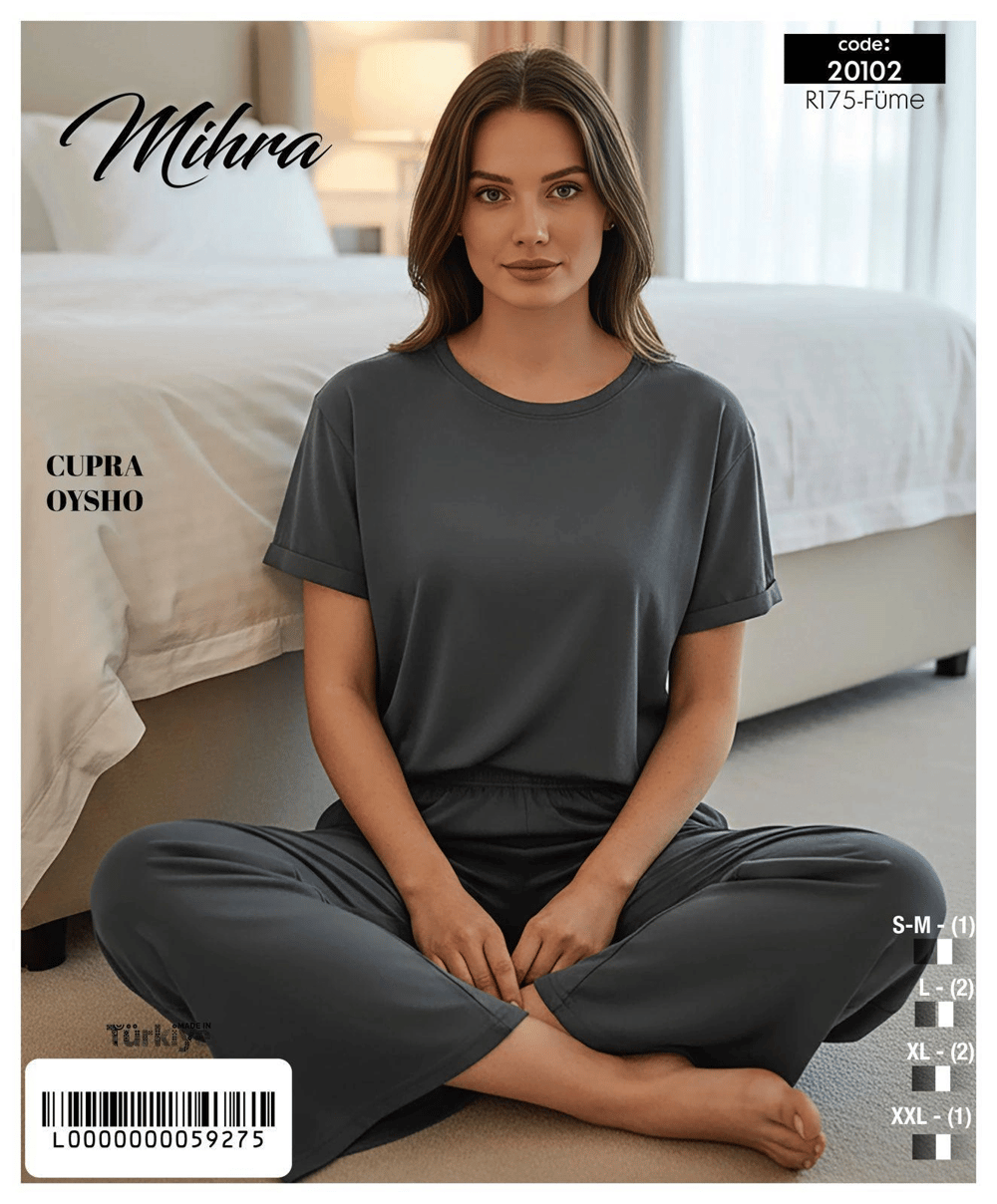 Mihra 20102 Kadın Oysho Kısa Kol Pijama Takımı