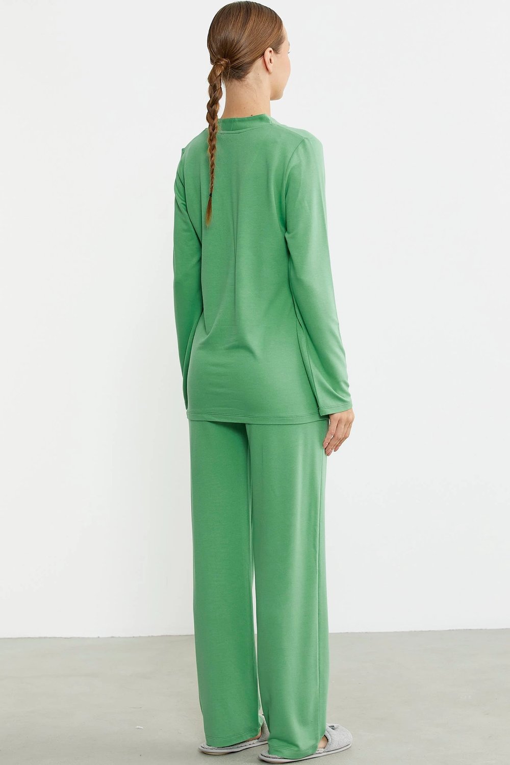 Sementa 76438 Yarım Düğmeli Cep Detaylı Pijama Takım