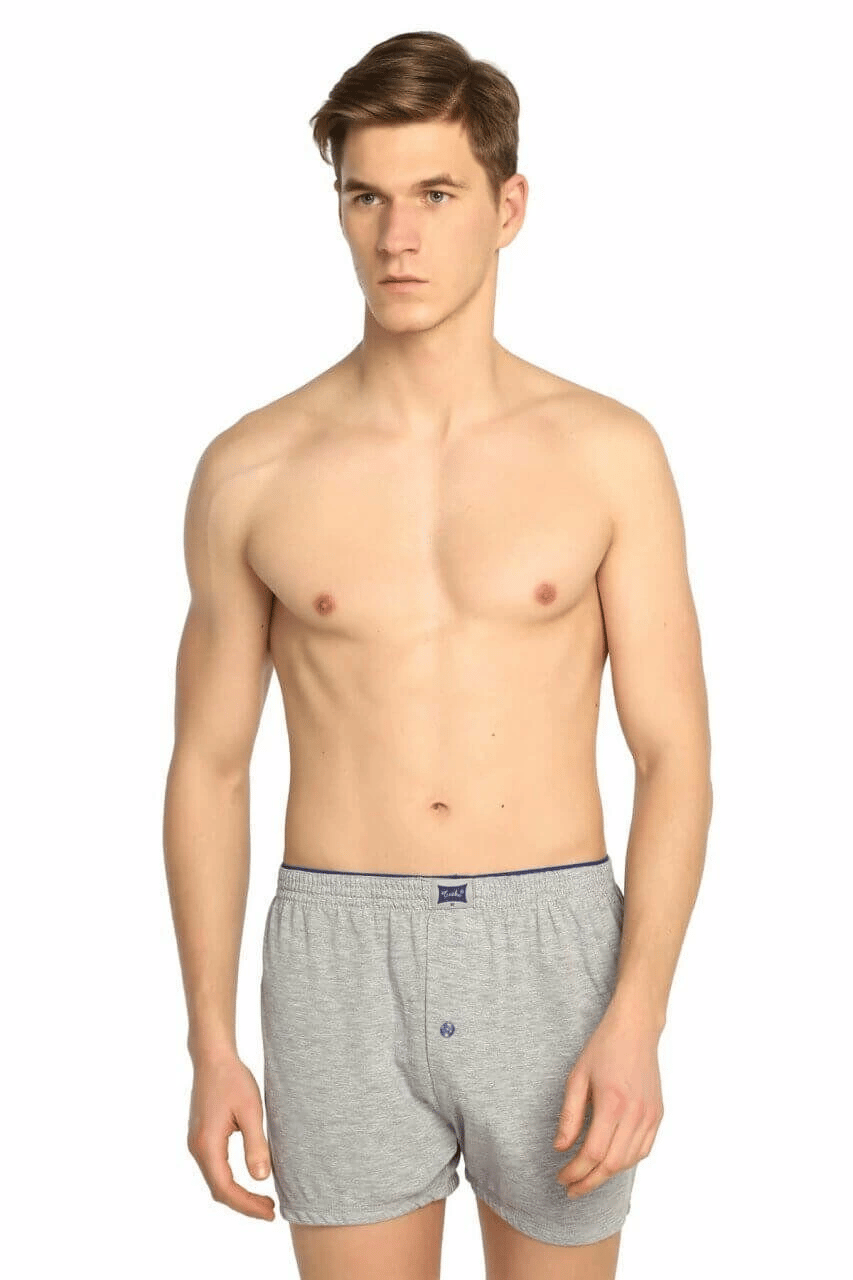 Tutku 0117 Erkek Penye Düz Boxer