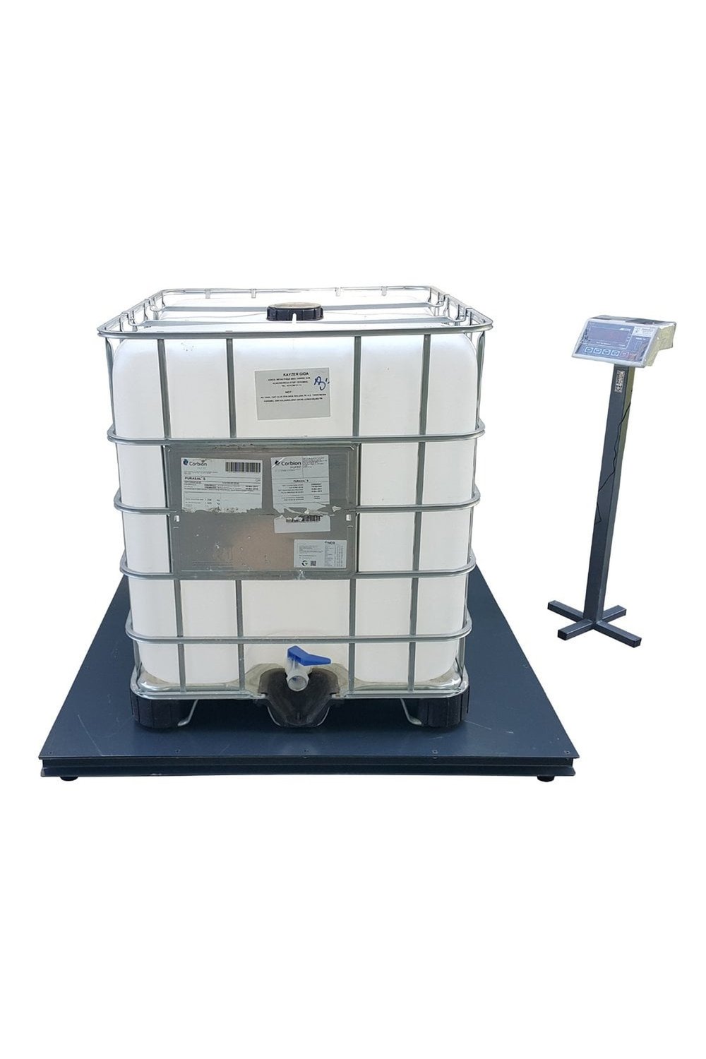 Etiket Yazıcılı Aybisi Ibc Tank Tartım Baskülü 3 Ton 150x150 Cm Özel Üretim