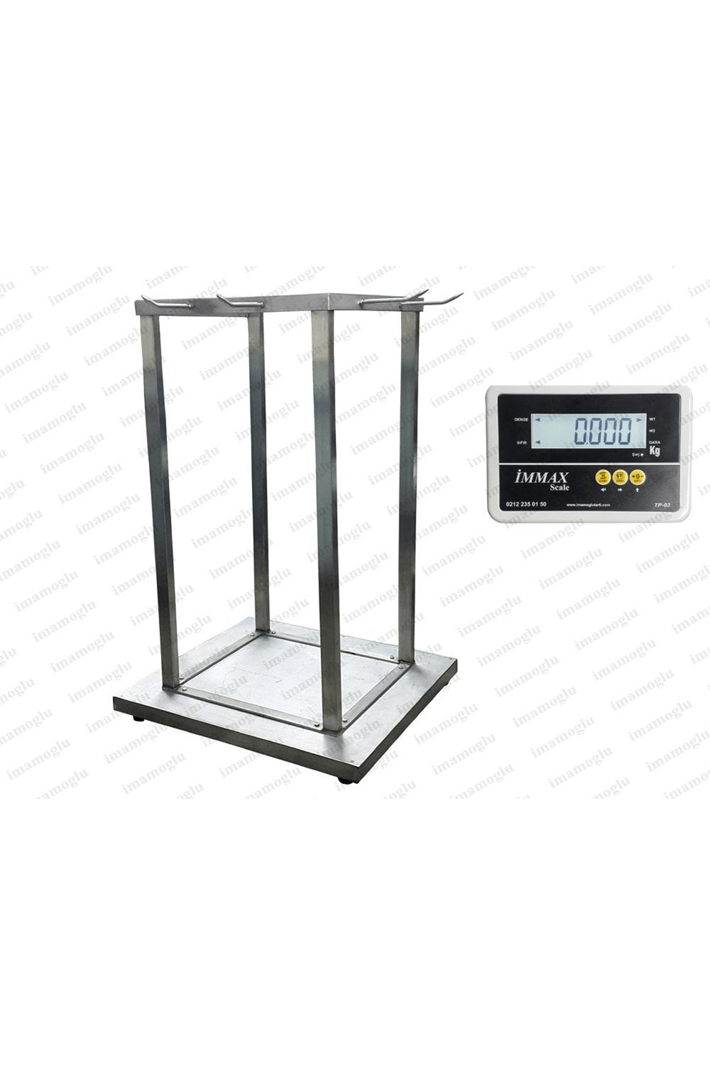 Karkas Et Kantarı Paslanmaz 6 kancalı 2 Ton 100x120 Cm