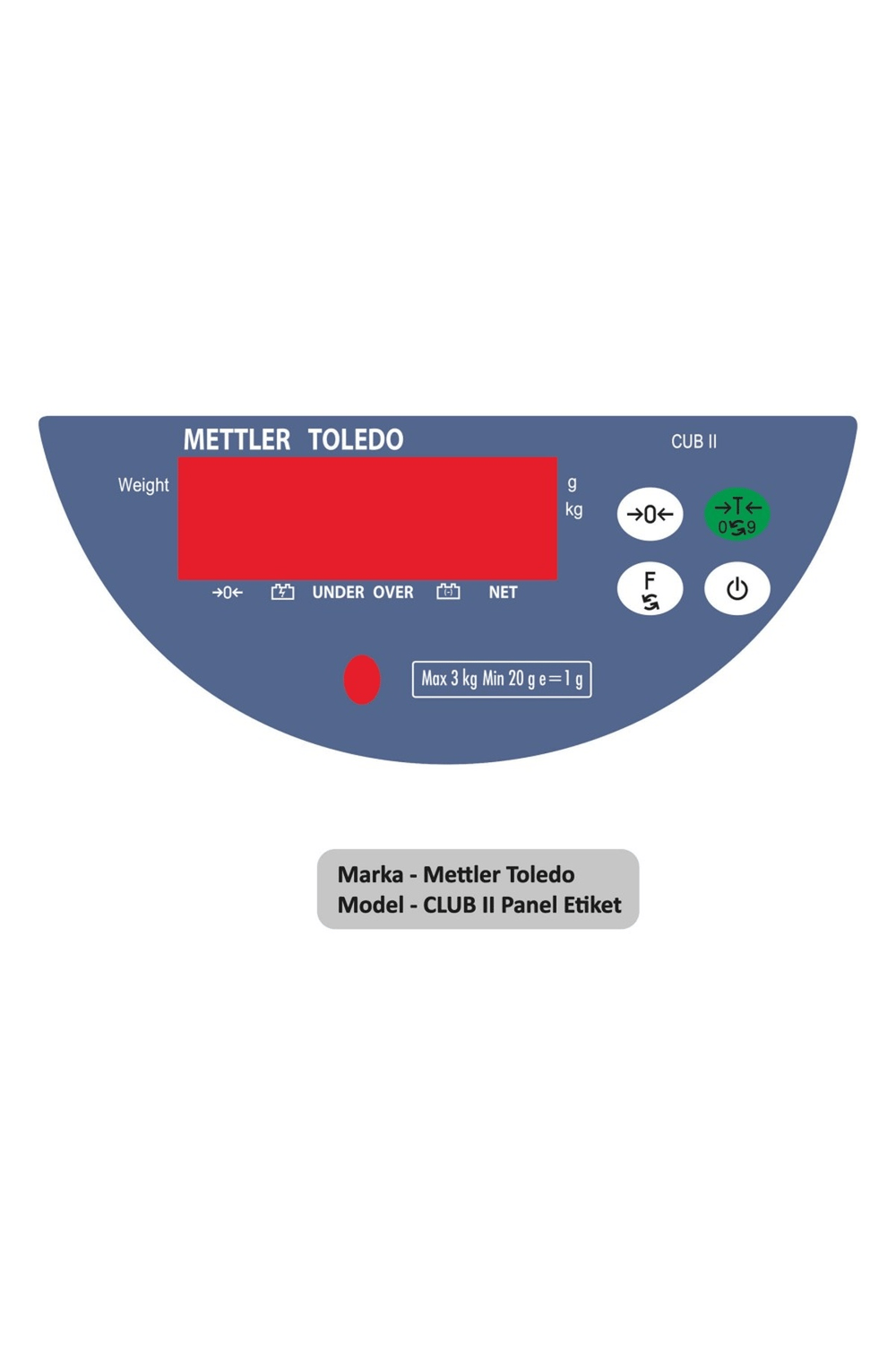 Mettler Toledo Club II Panel Etiket