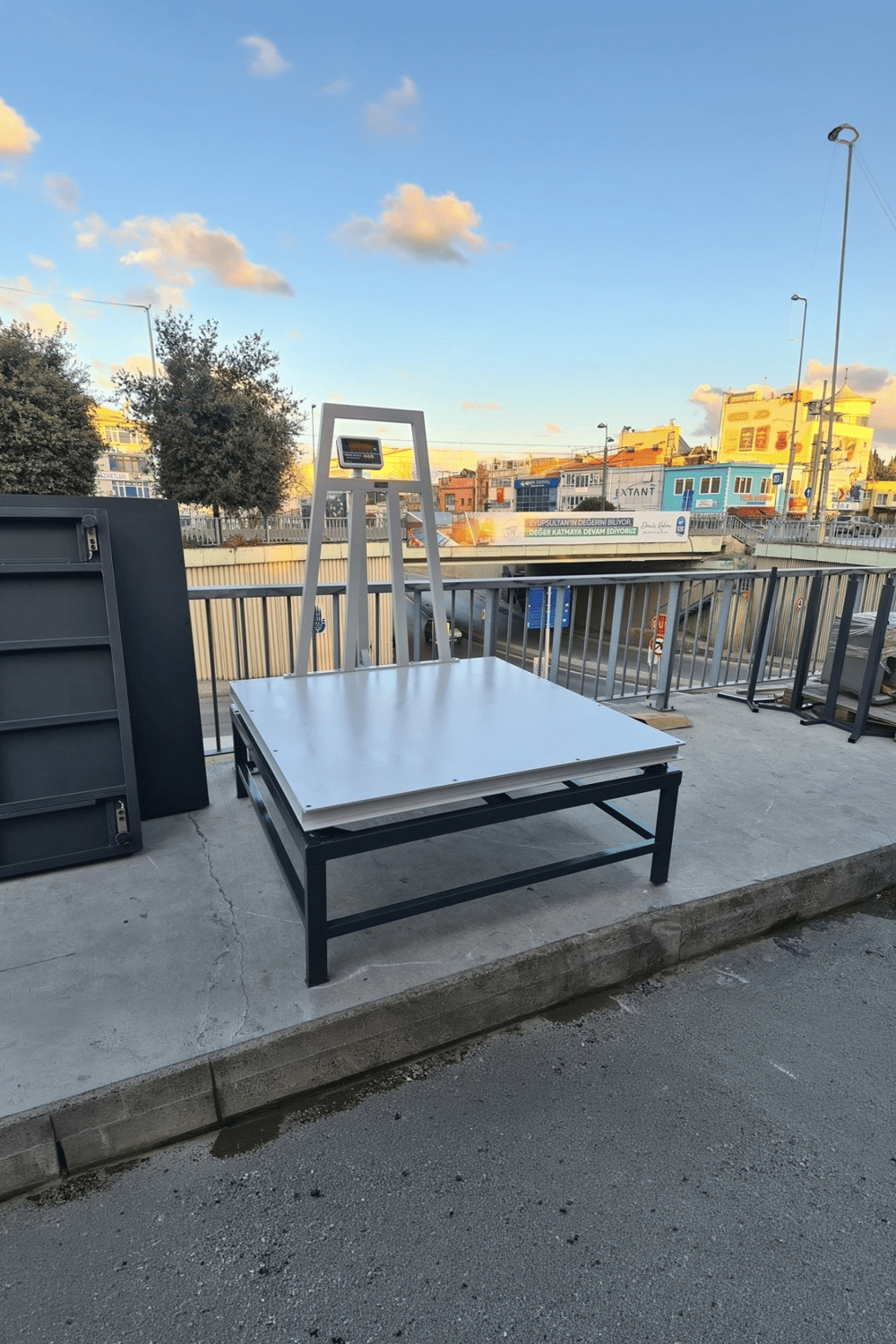 Sehpalı U şase Kantar 120x120 Cm 3 Ton Şarjlı 4 Hücreli
