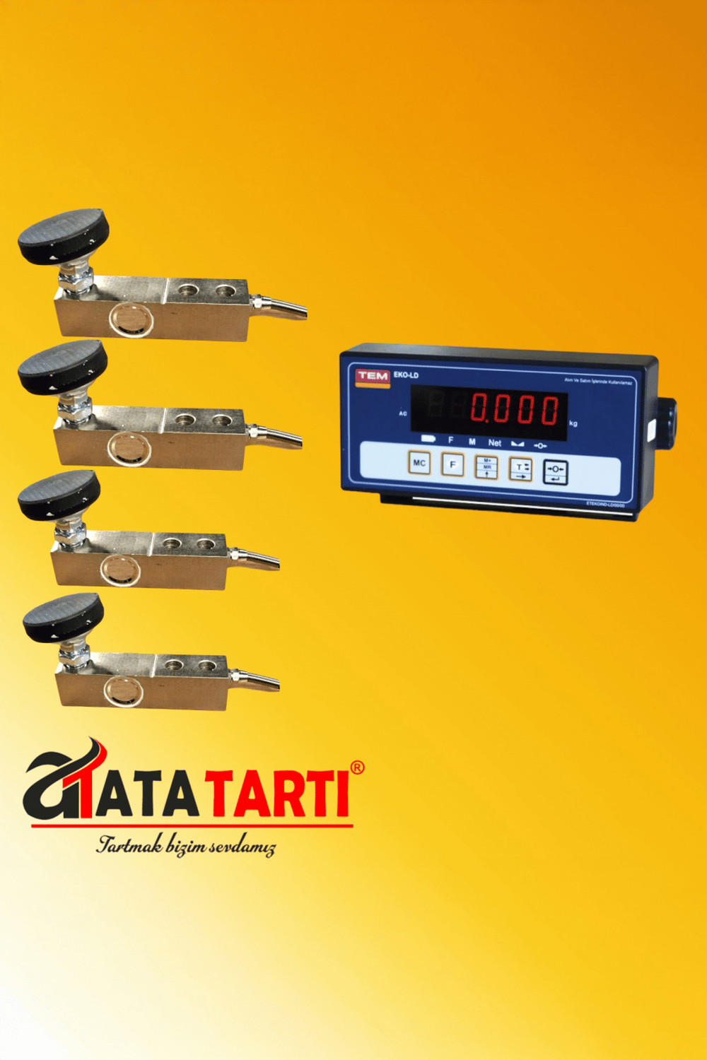 Tem Eko-LD Tartım İndikatörü ve 4 Adet 2 Ton Lama Loadcell