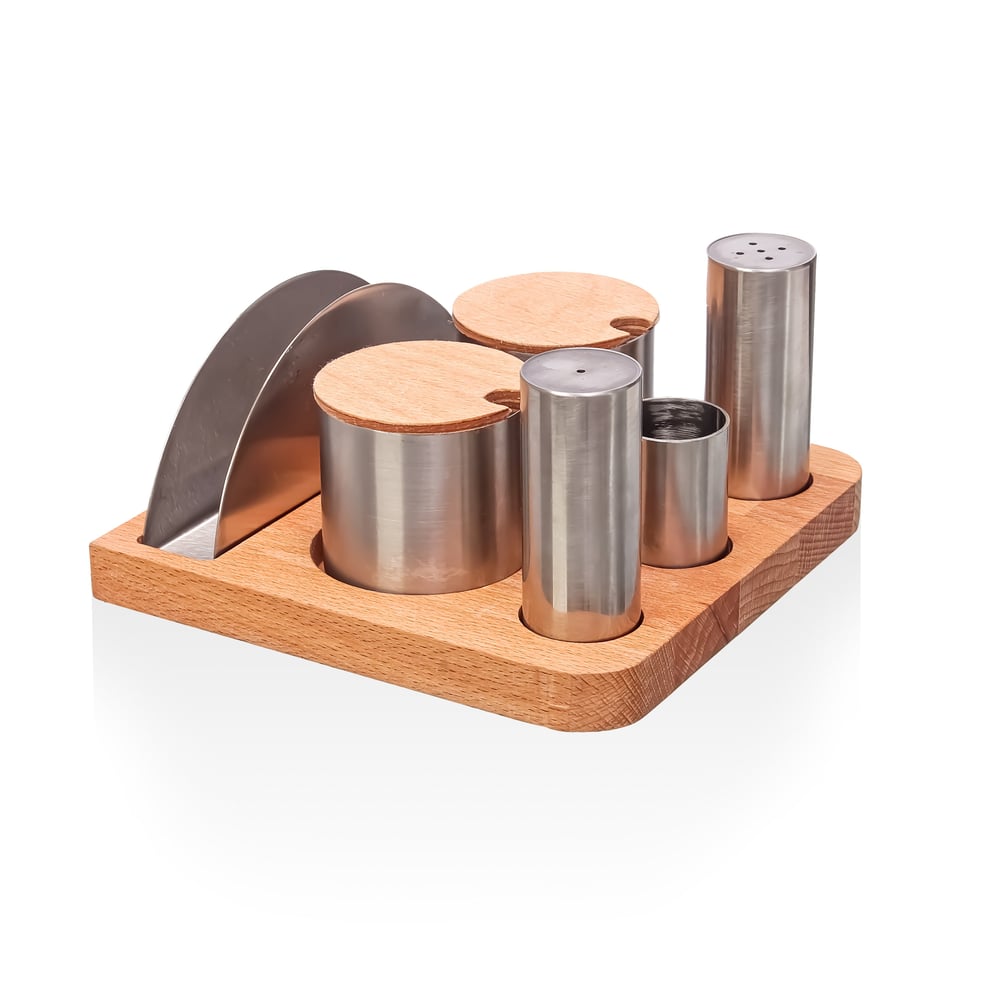 5Lİ TUZLUK TAKIMI PEÇETELİKLİ KBT-122 KISMET STEEL