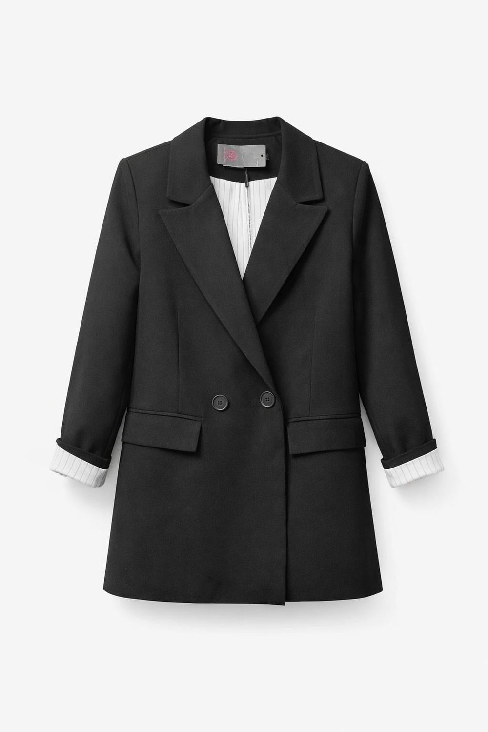 SİYAH İÇ  ASTARI BEYAZ ÇİZGİLİ BLAZER CEKET