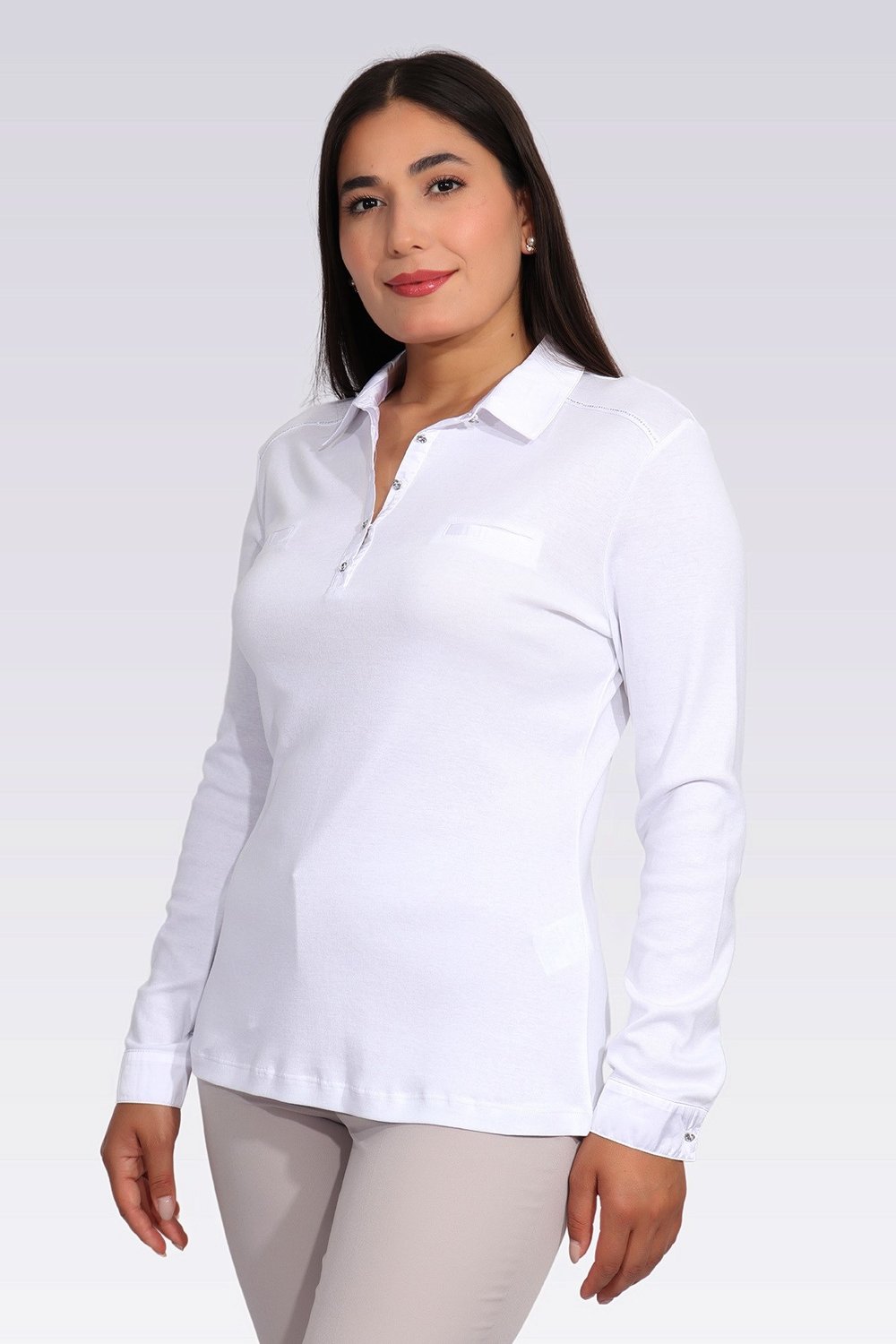 10664 SATEN GARNİLİ ŞIK ÖRME BLUZ
