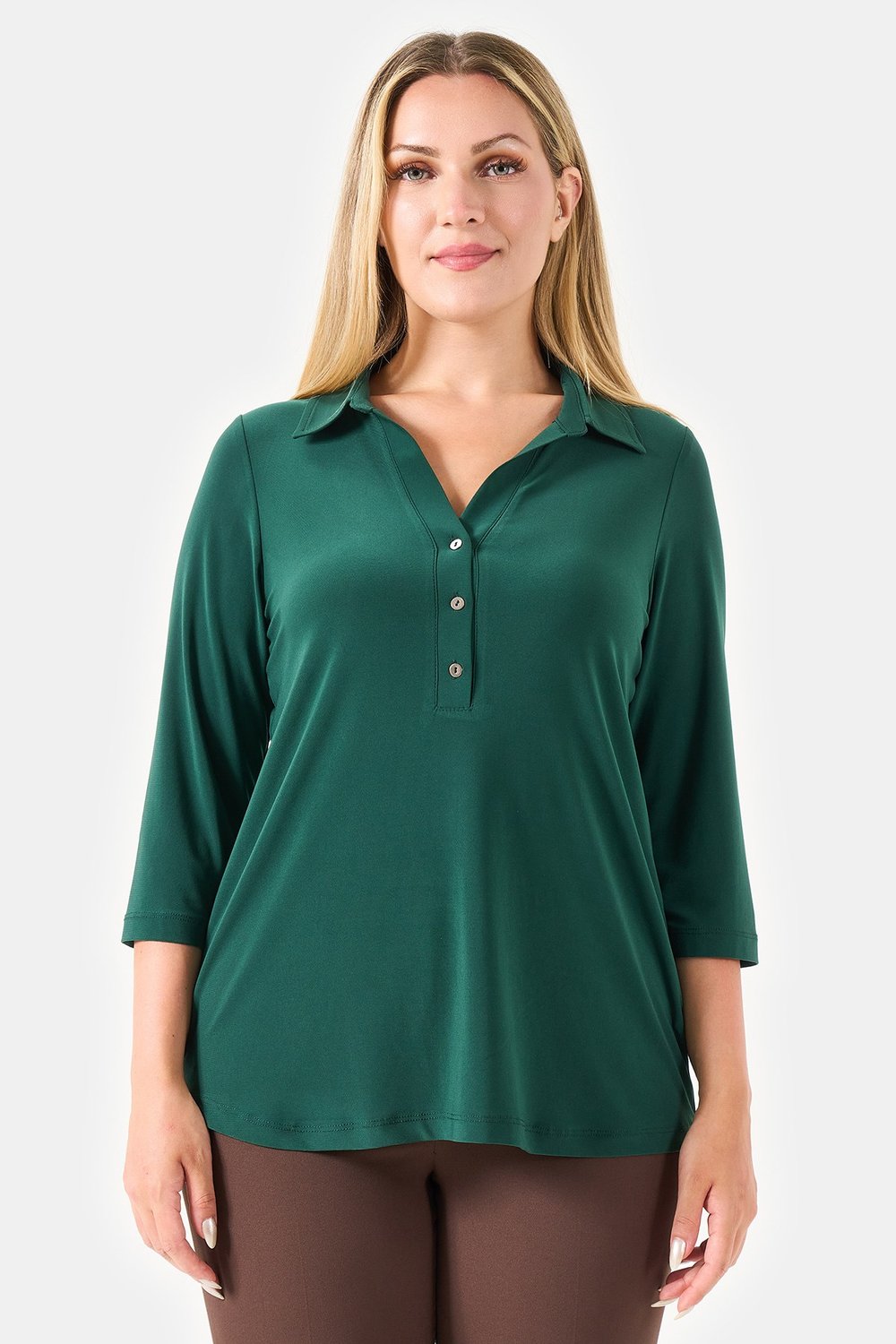 10751 POLO YAKA TRUVAKAR KOL ÖRME BLUZ