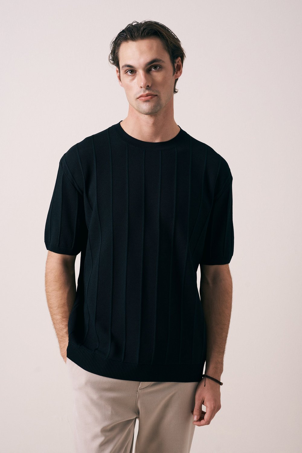 FİTİLLİ ÖRGÜ TRİKO T-SHIRT