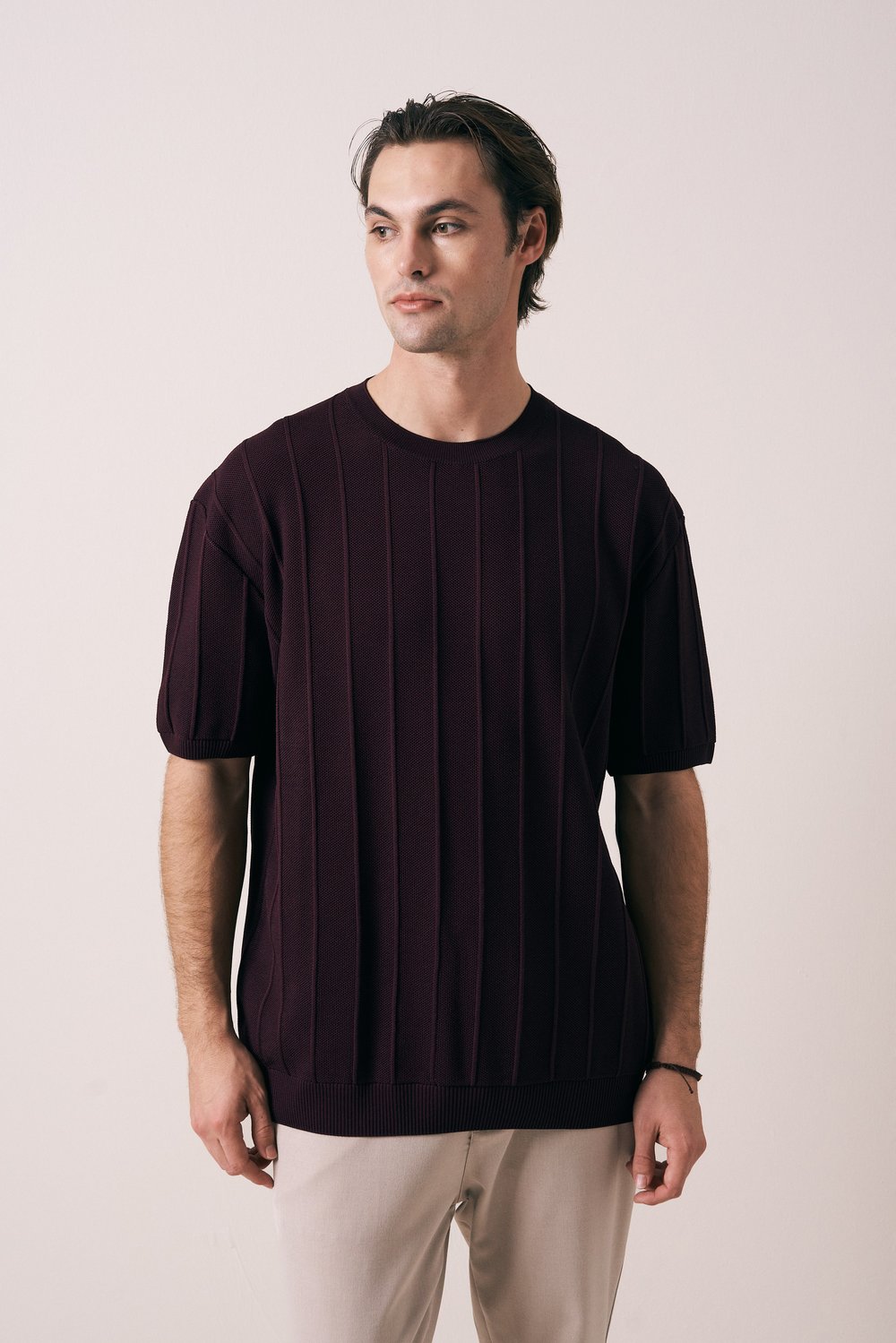 FİTİLLİ ÖRGÜ TRİKO T-SHIRT