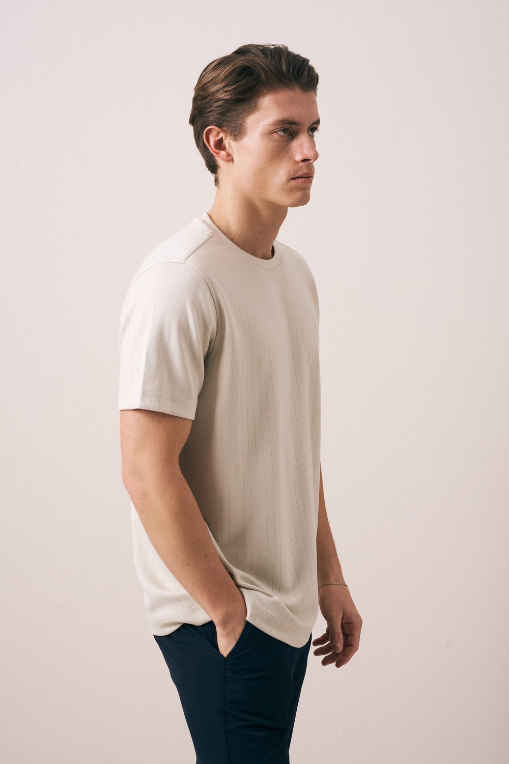 REGULAR FIT ÇİZGİLİ OYSHO ERKEK T-SHIRT