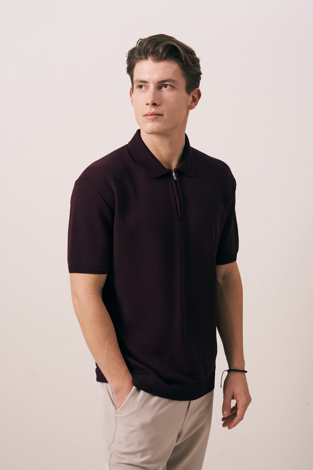 REGULAR FIT FERMUARLI POLO TRİKO T-SHIRT