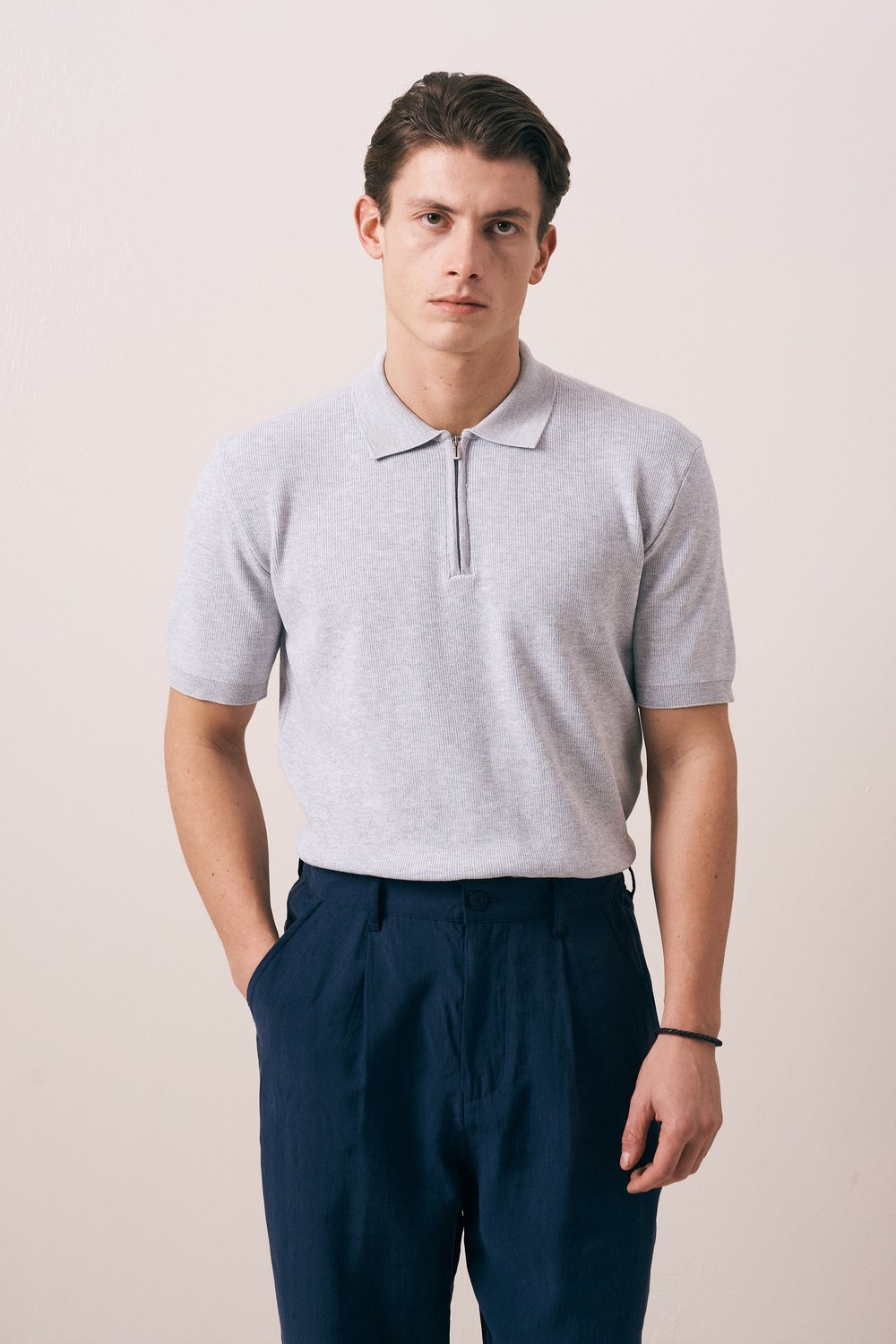 REGULAR FIT FERMUARLI POLO TRİKO T-SHIRT
