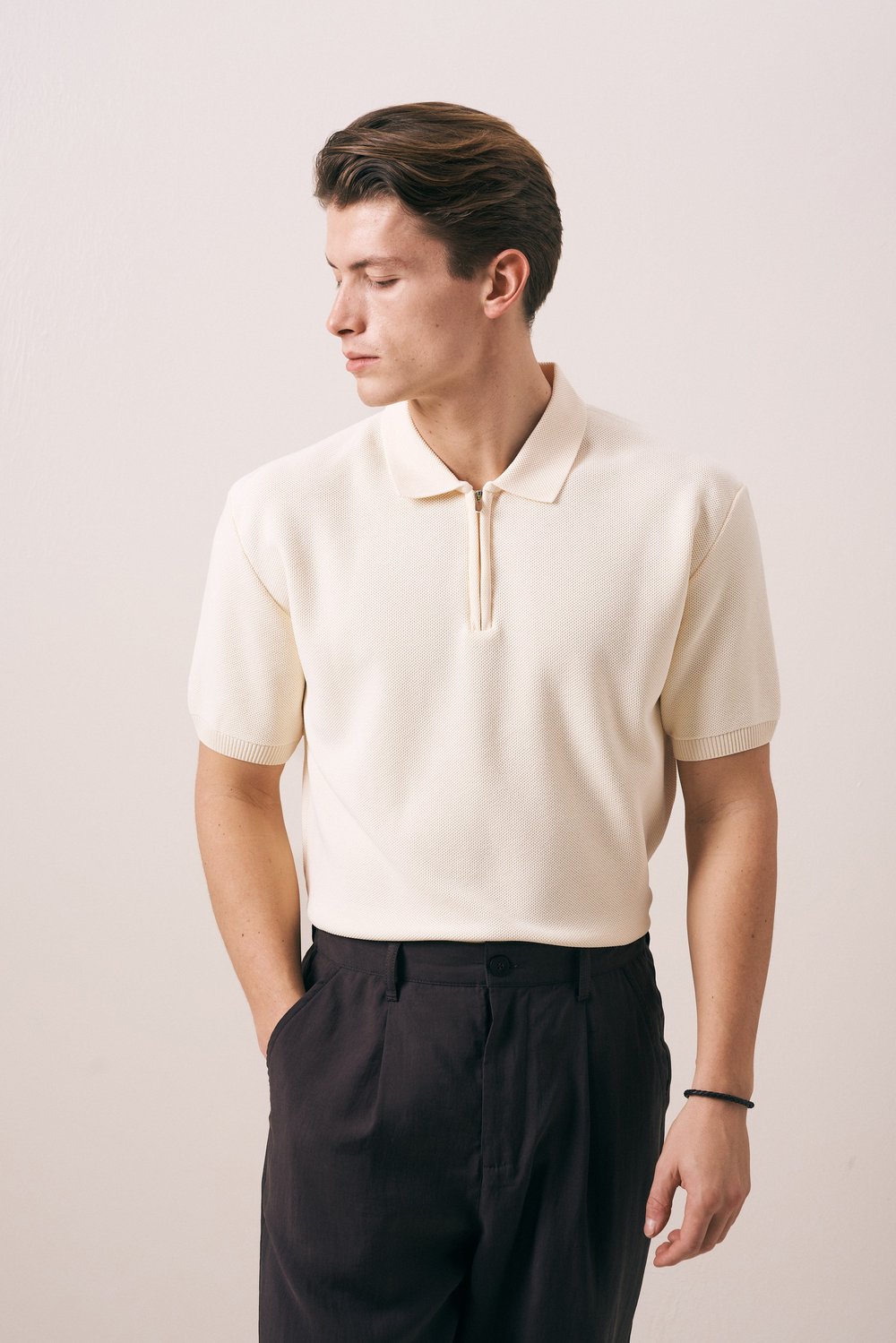 REGULAR FIT FERMUARLI POLO TRİKO T-SHIRT