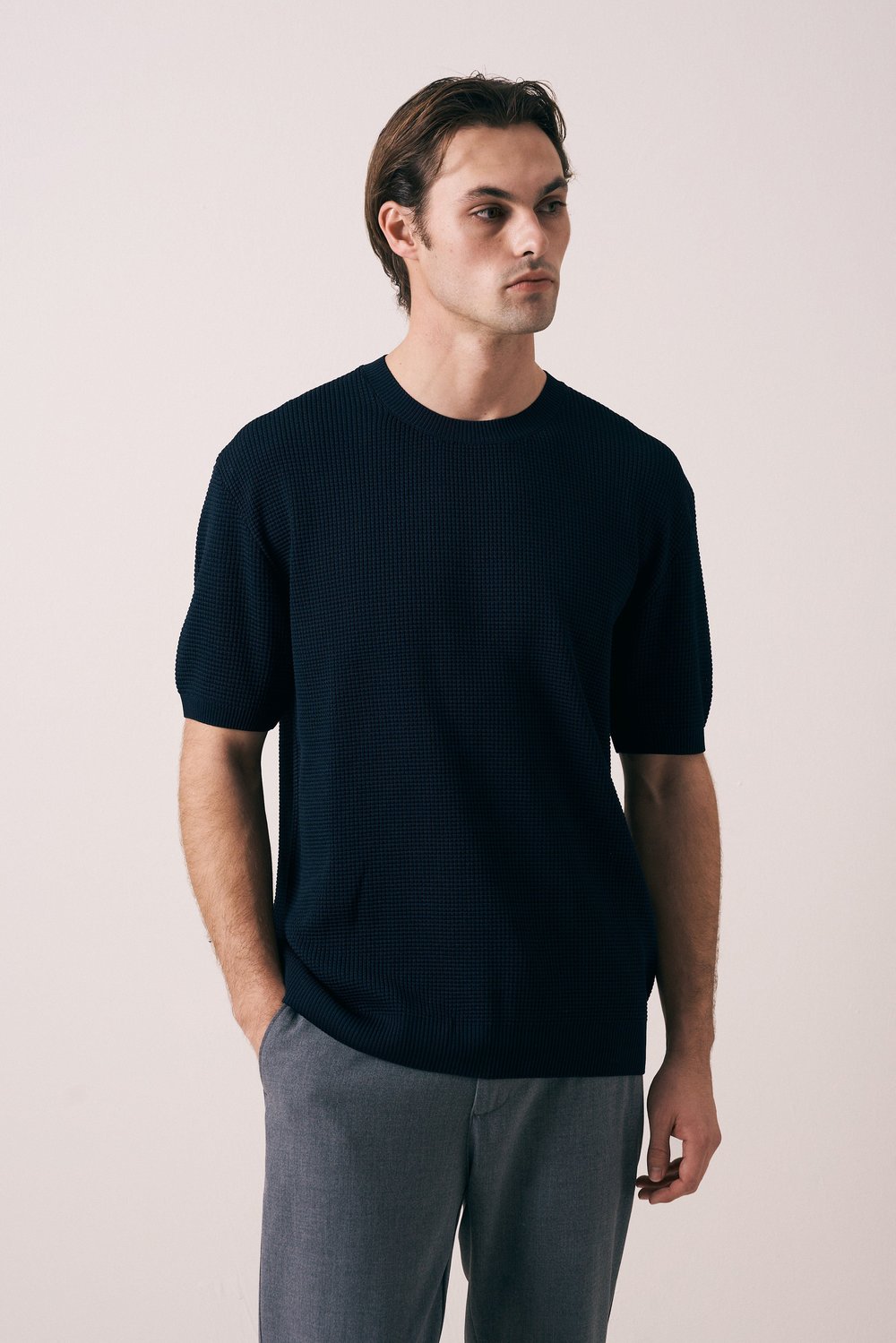 REGULAR FIT ÖRGÜ TRİKO T-SHIRT