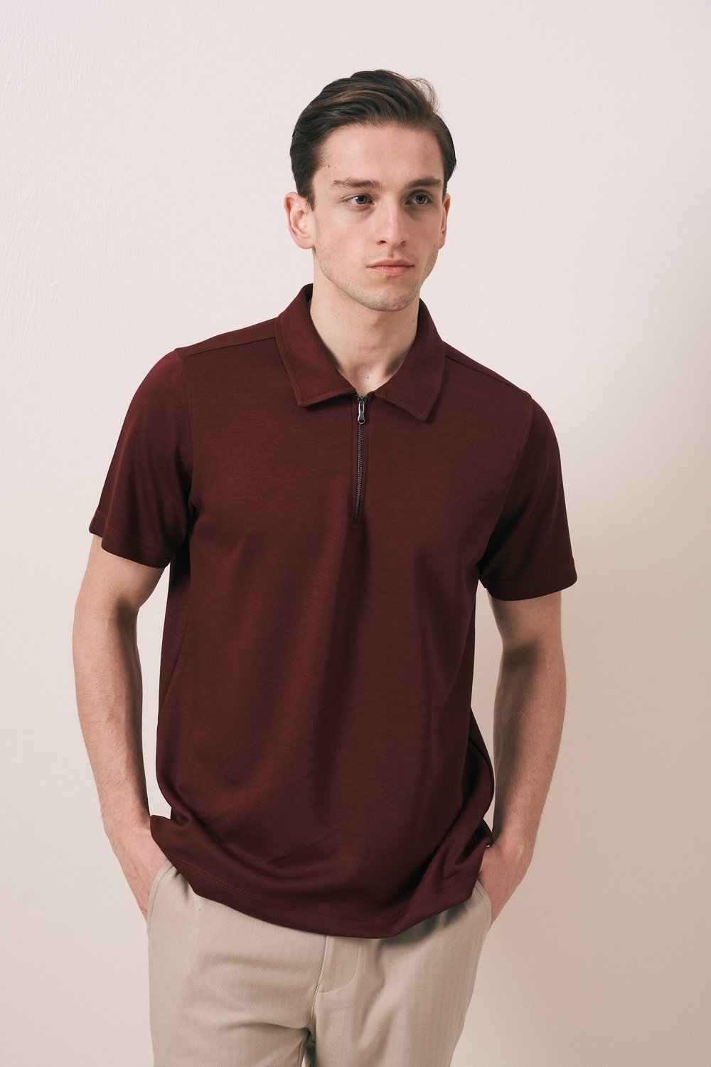 REGULAR FIT OYSHO FERMUARLI POLO T-SHIRT
