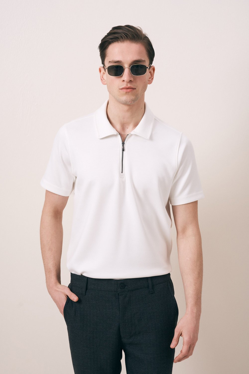 REGULAR FIT OYSHO FERMUARLI POLO T-SHIRT