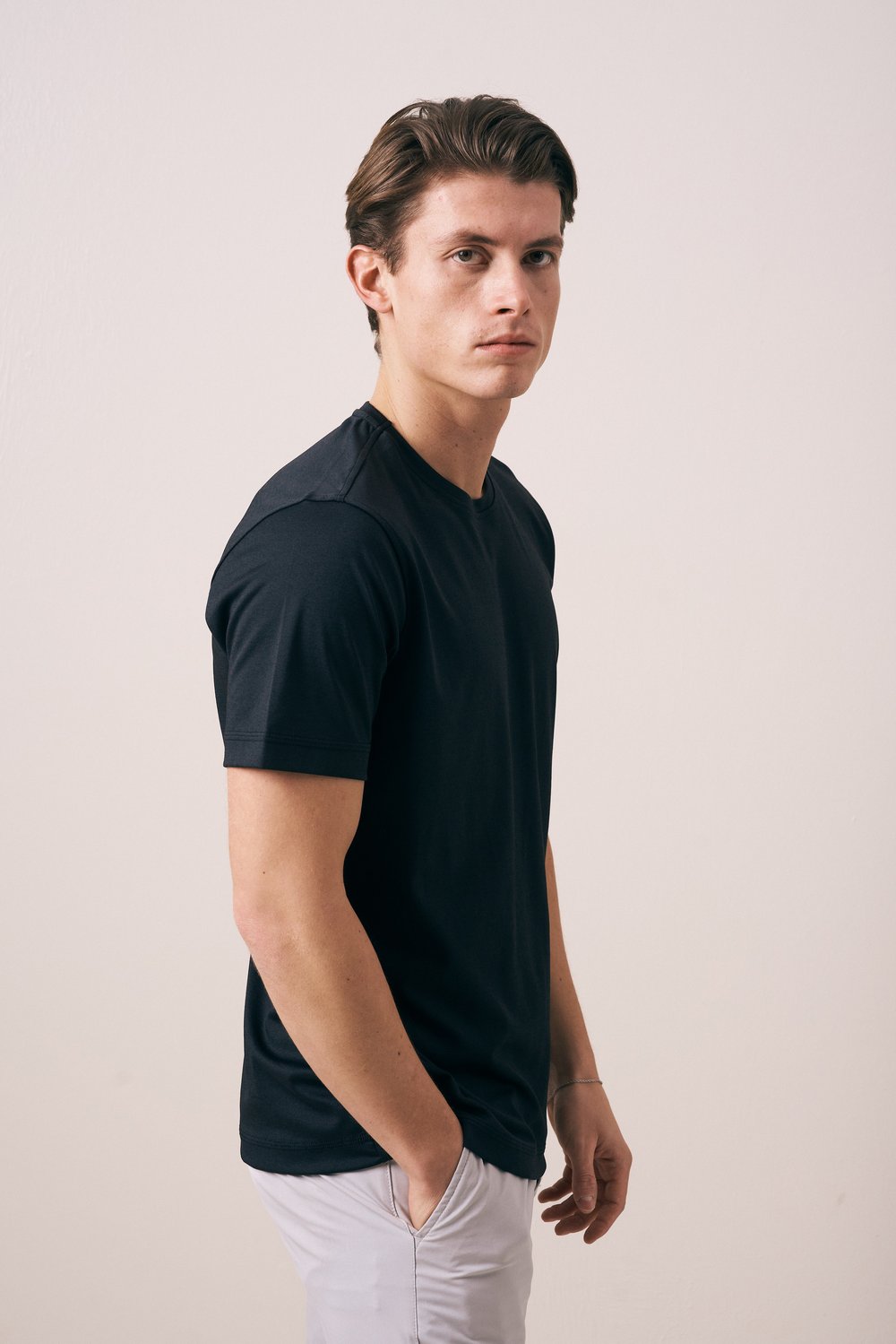 REGULAR FIT PAMUK-POLYESTER KISA KOL T-SHIRT