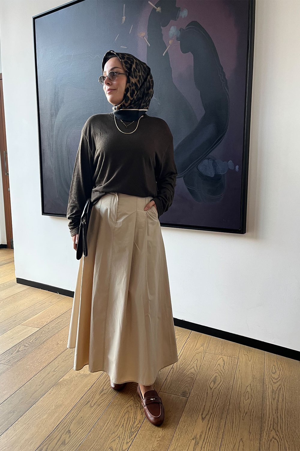 Pure Poplin Pile Etek Bej