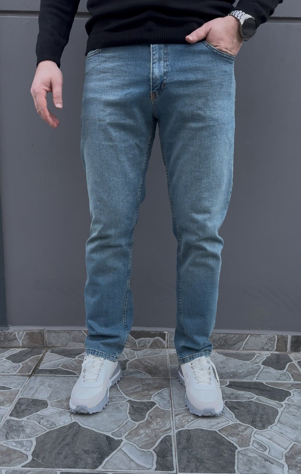 Keps Regular Kot Yıkamalı Mavi