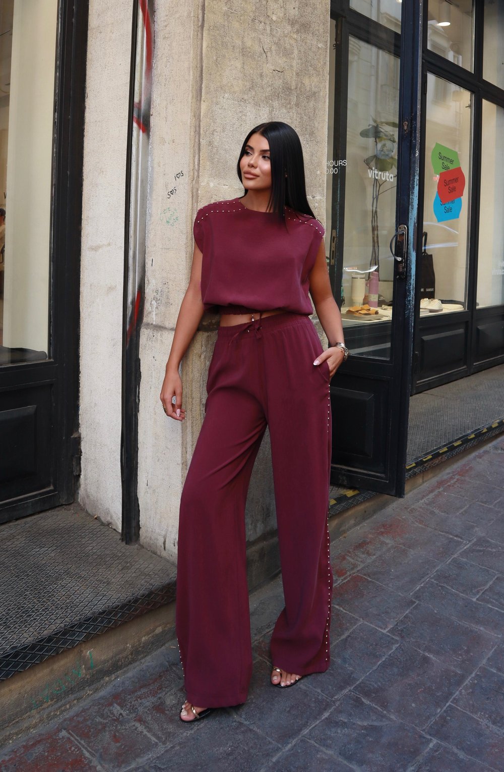 Maya Droplu Takım Bordo