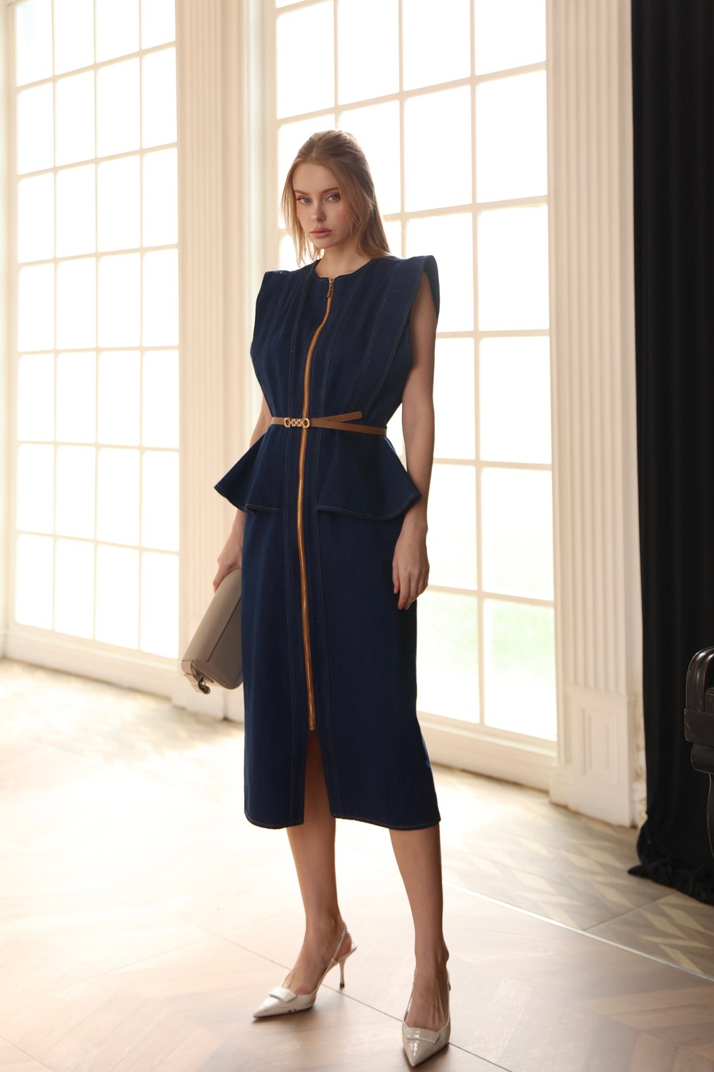 Violet Denim Elbise
