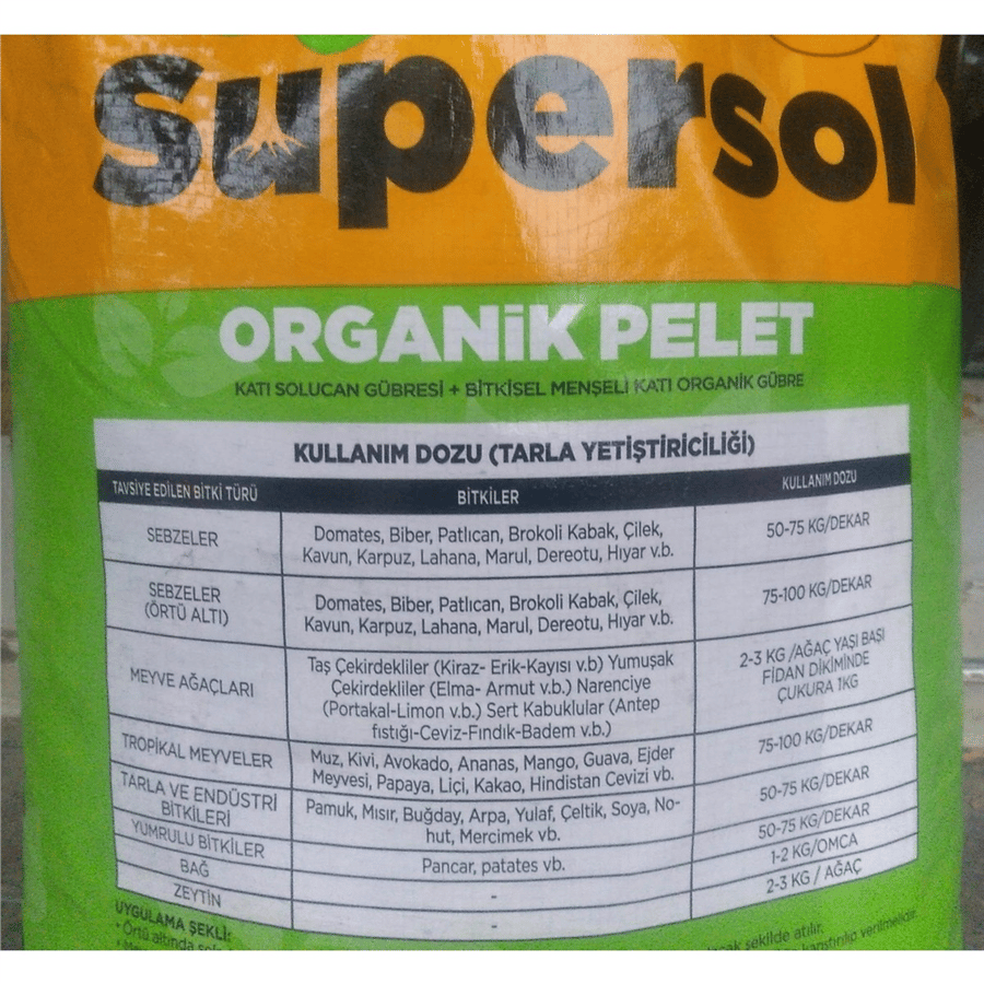 5 kg Supersol Organik Pelet Solucan Gübresi ve Leonardit