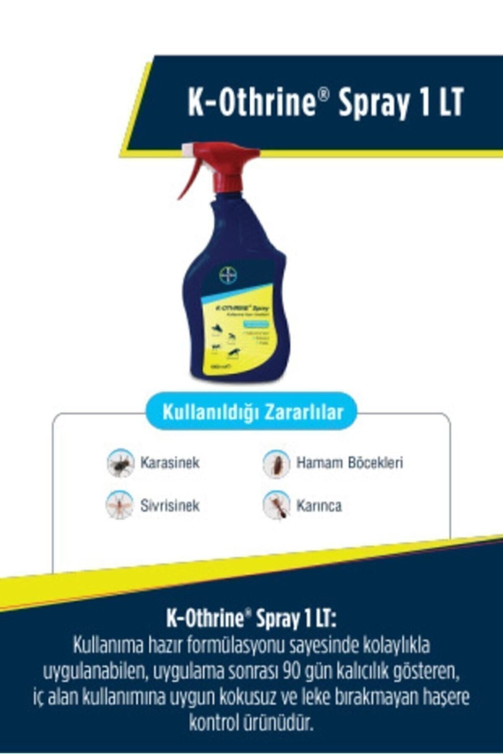 Bayer Mega Tarım K-othrine Al Böcek 1000 ml Karınca Hamam Böceği Ilacı Kara Sinek Ilacı Böcek Ilacı