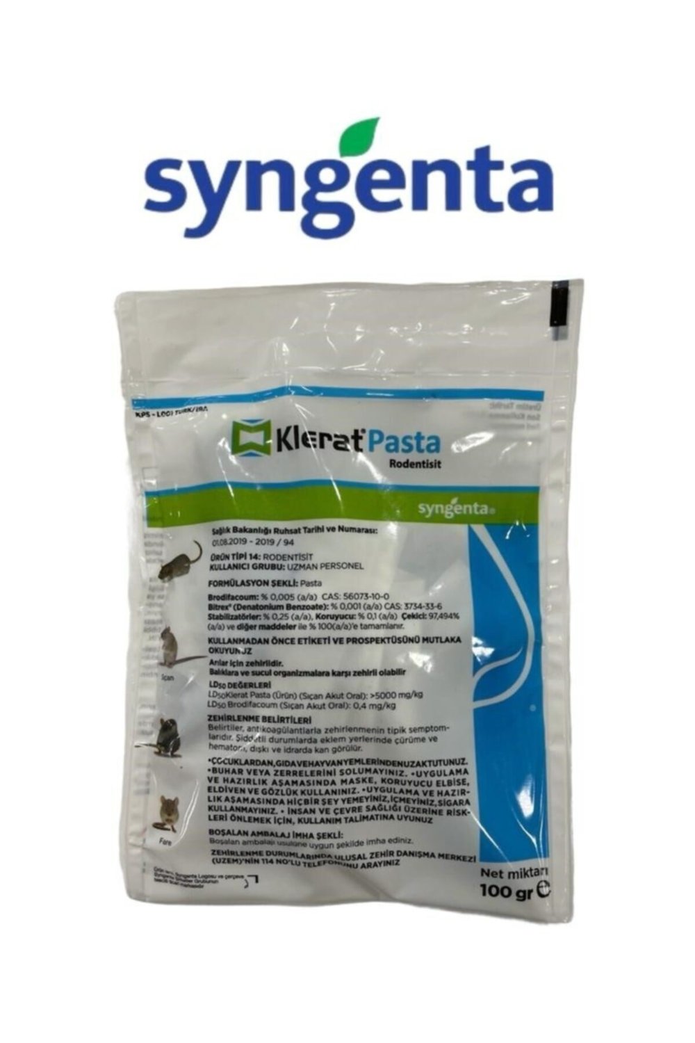 Syngenta Klerat Pasta 100 Gr Fare Ve Sıçan Zehiri