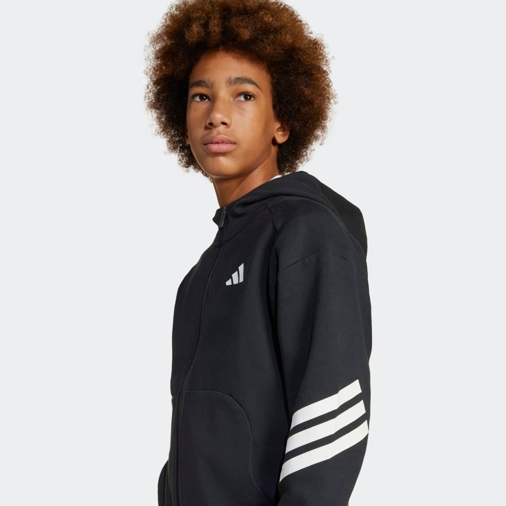 Future Icons 3-Stripes Full-Zip Kids Kapüşonlu Üst