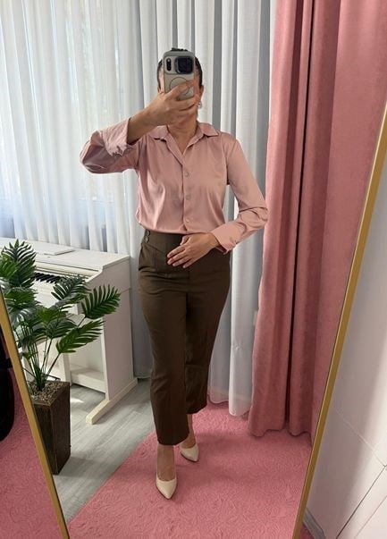 SATEN GÖMLEK PEMBE