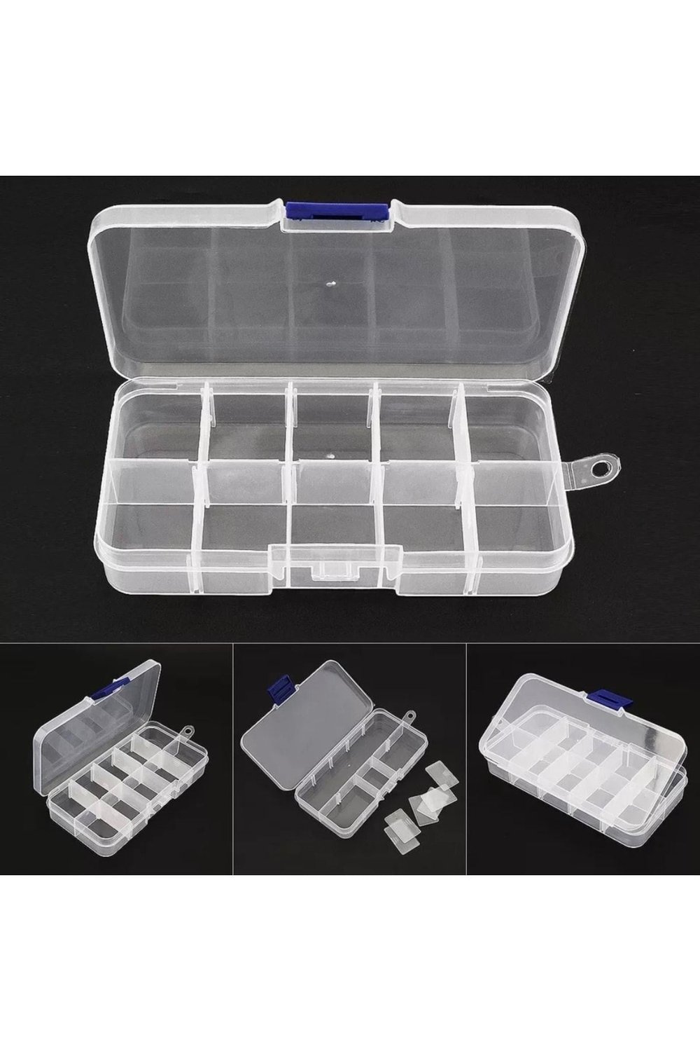 10 Bölmeli Ayarlanabilir Plastik Organizer Kutu Dikiş Kutusu Takı Kutusu Düzenleyici Kutu