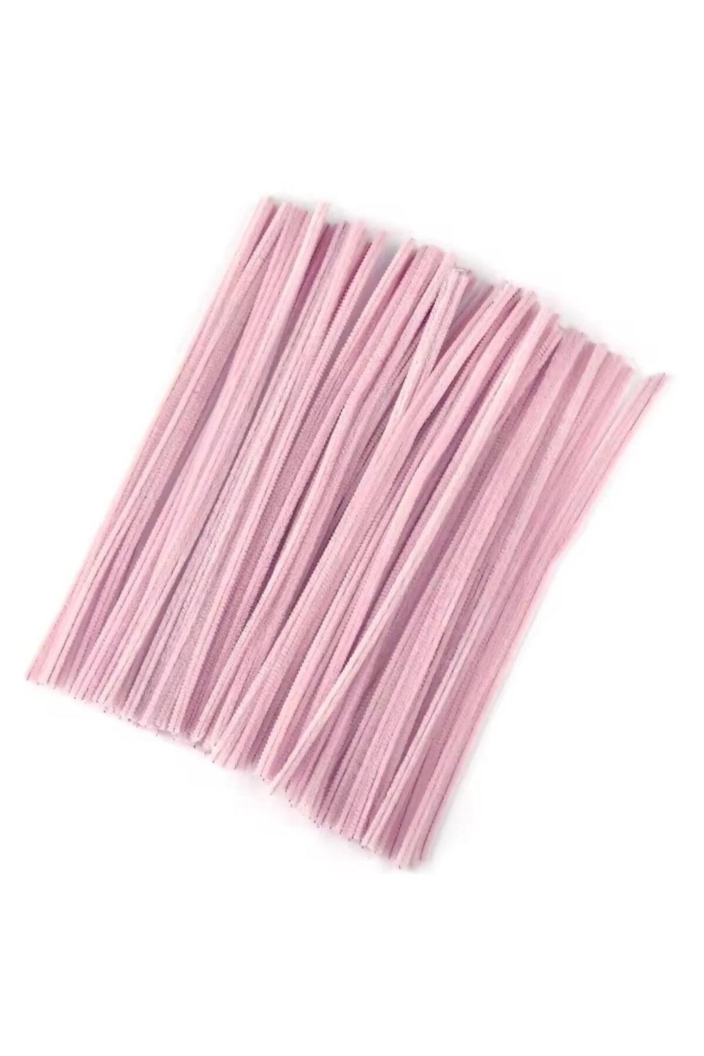 100lü Şönil, Eğitici Şönil, Tüylü Tel, Peluş Tel, kadife şönil, el işi malzemesi 30cm pudra