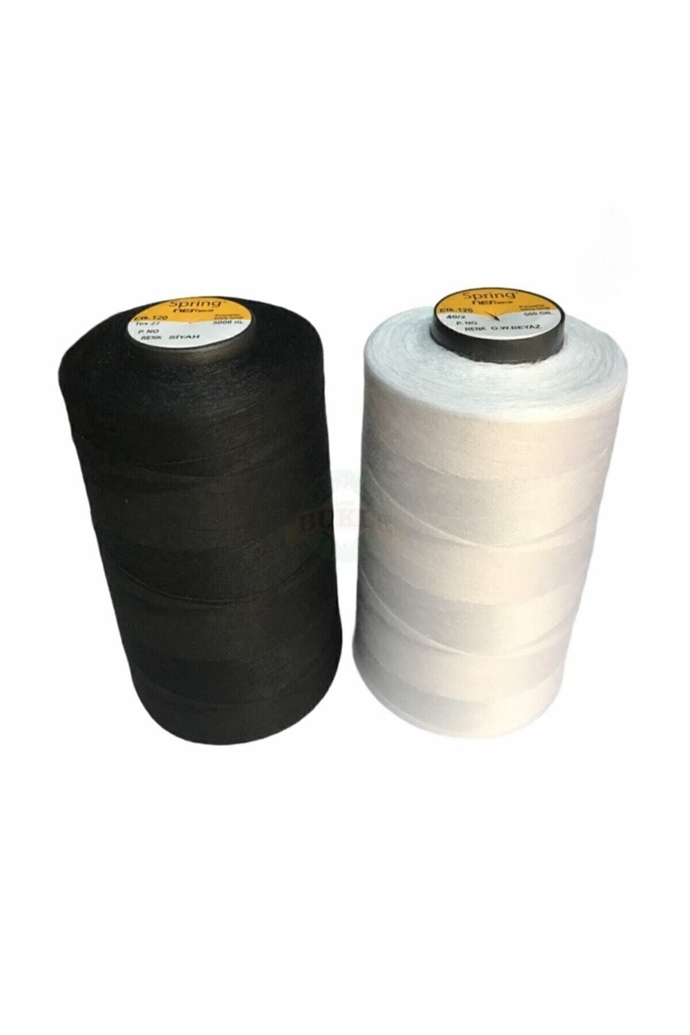 120 No 5000 Y. Mt Siyah Ve Beyaz Polyester Dikiş Ipliği (2 ADET KUFFON)