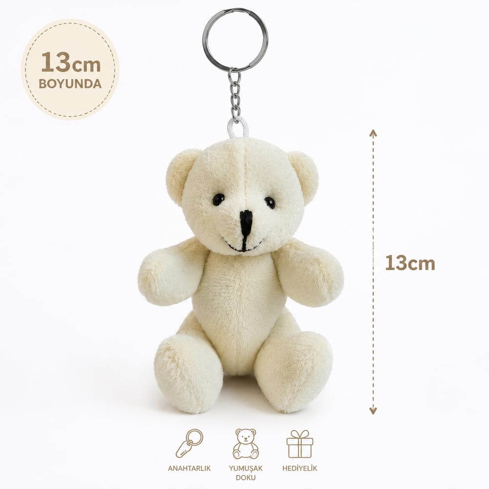 13 cm Peluş Ayıcık Anahtarlık Yumuşak Oyuncak Ayı Anahtarlık Çanta Süsü Hediyelik