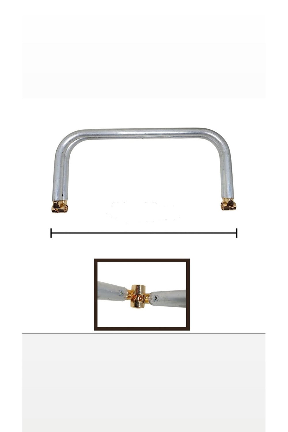 18 cm Kademeli Metal Cüzdan ve Çanta Bursu - Gizli Burs / Gold Uçlu