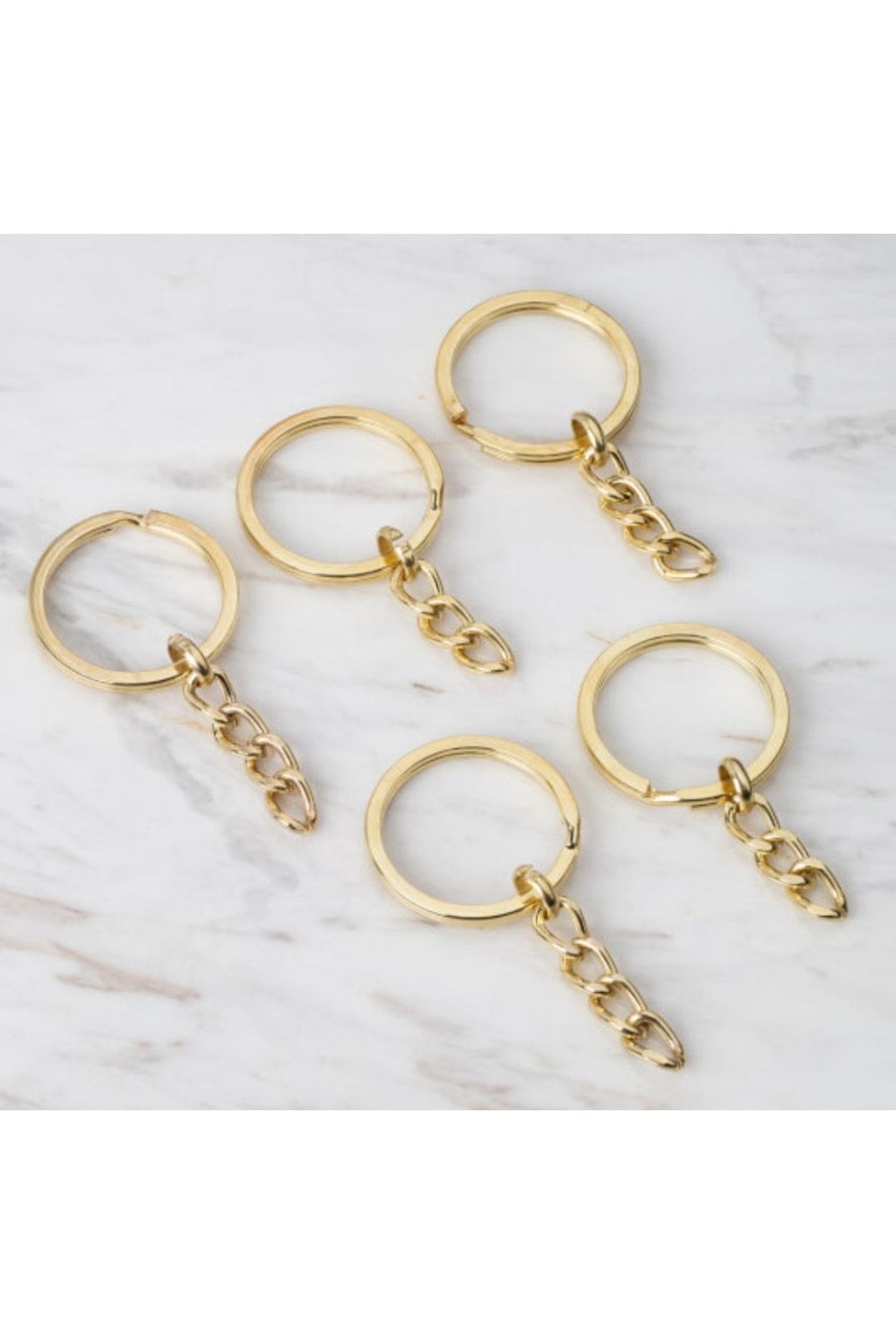 50 Adet Zincirli Anahtarlık Halkası Amigurumi Makrome Anahtarlık 2.5 Cm Gold – Anahtarlık