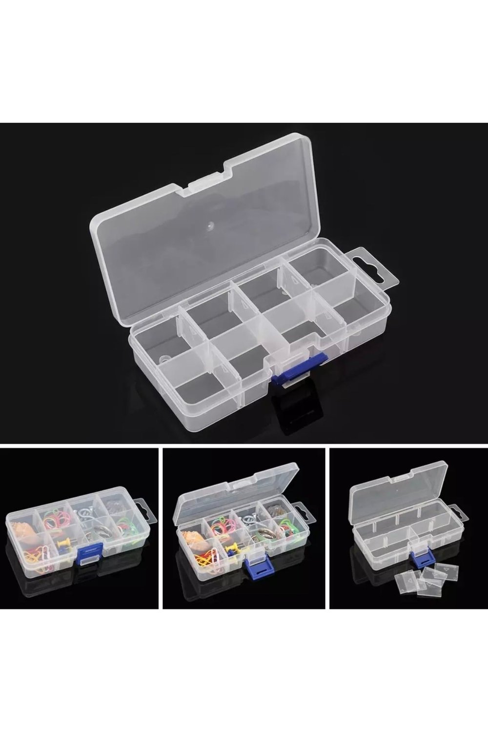 8 Bölmeli Ayarlanabilir Plastik Organizer Kutu Dikiş Kutusu Takı Kutusu Düzenleyici Kutu