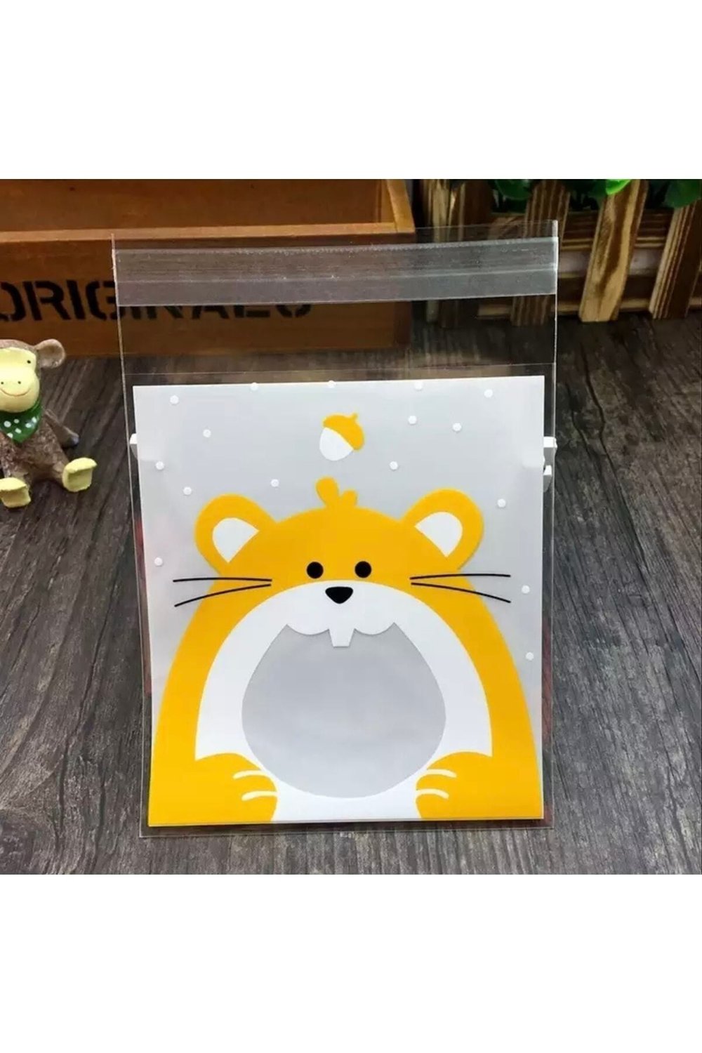 Bantlı Şeffaf Desenli Poşet Opp 10x10 Cm 95 Adet