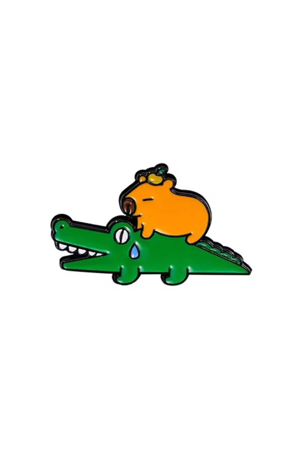 Capybara kadın broş çocuk broş, iğneli broş, klipsli broş yaka broşu, çeket yaka iğnesi, mineli B181