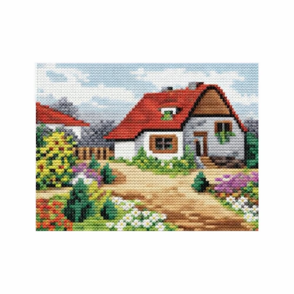 Desenli Kanaviçe Seti – El İşi Nakış Kiti, Renkli İpliklerle Tam Set 20x28