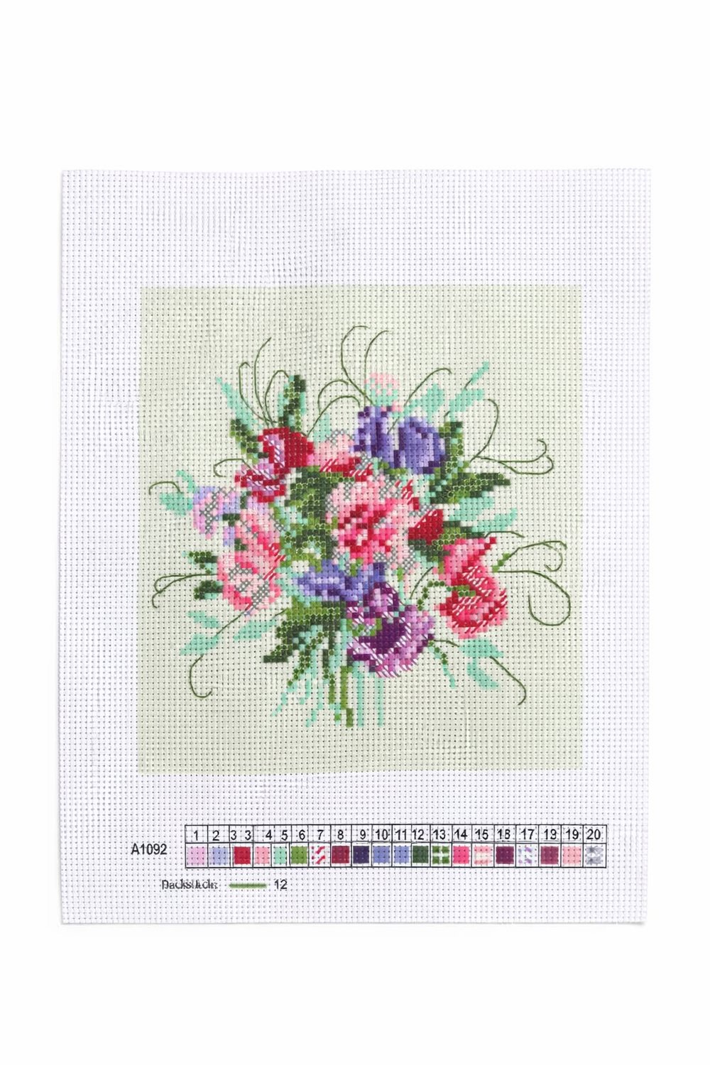 Desenli Kanaviçe Seti – El İşi Nakış Kiti, Renkli İpliklerle Tam Set 20x28