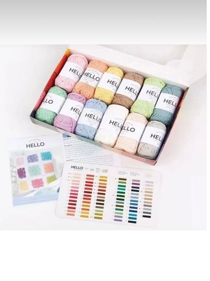Hello 12'li Ip Seti, Canlı Renkler, punch ipi, amigurumi ipi, tığ işi PASTEL