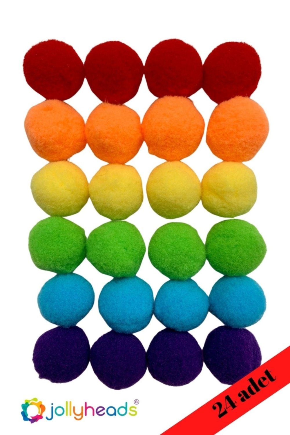 Montessori Ponpon 2 Cm - 24 Adet - Ince Motor Becerisi Oyunları
